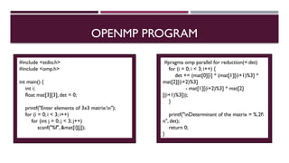 Parallel MATRIX Determinant Calculation Using OpenMP.pptx
