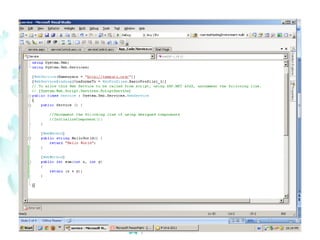 Create web site-> asp.net web service-> ok
