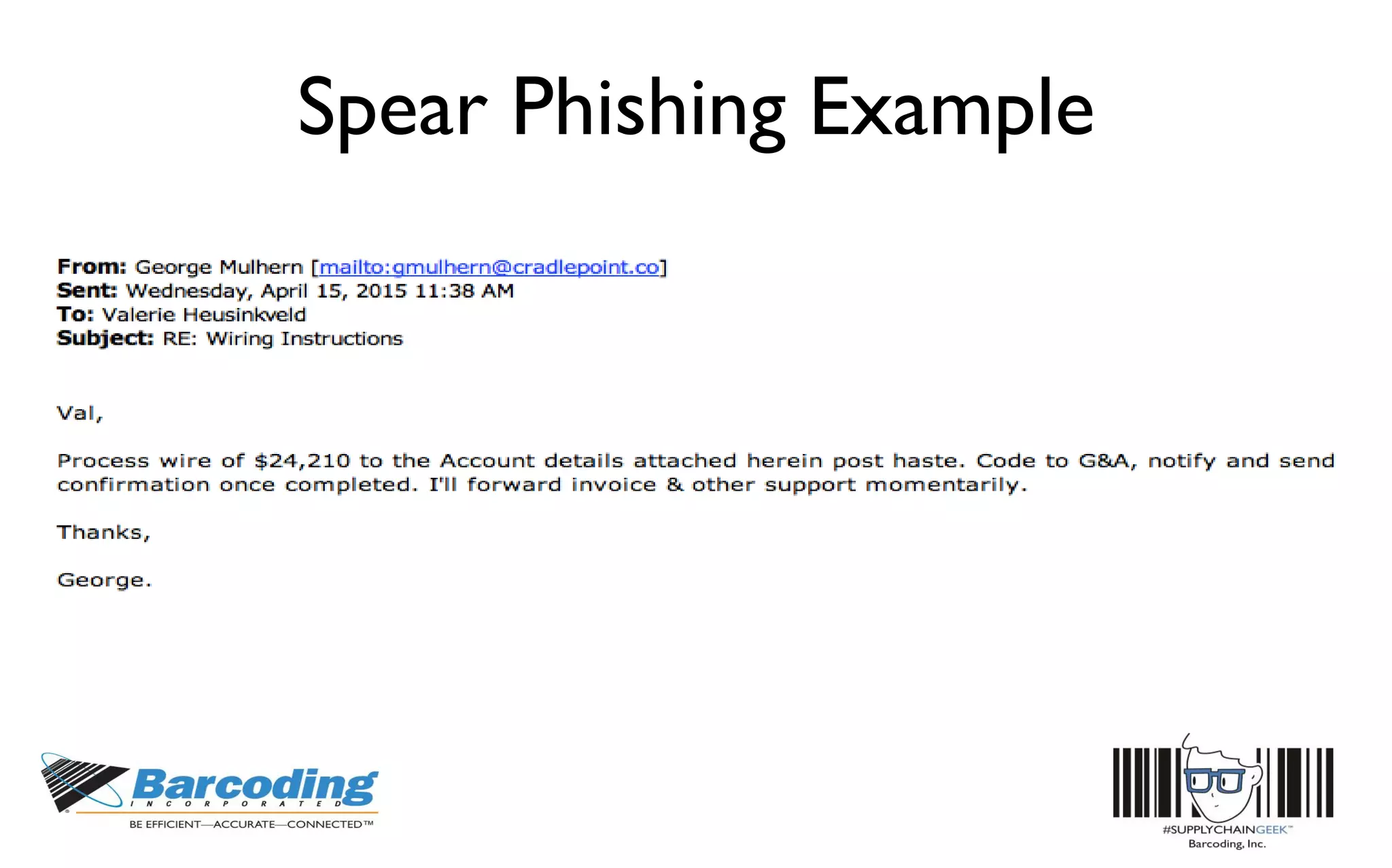 Spear Phishing Example
 