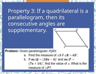 PROPERTIES OF PARALLELOGRAMS- MATHEMATICS 9 QUARTER 3 WEEK 1 | PPTX