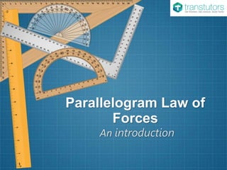 Parallelogram Law of
Forces
An introduction
 