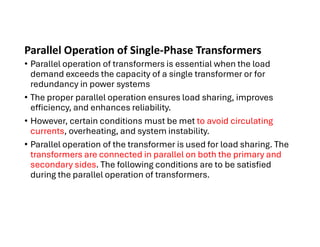 Comprehensive Guide to Parallel Operation of Transformers for Load ...