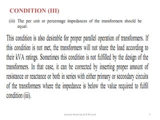Parallel operation of transformers | PDF