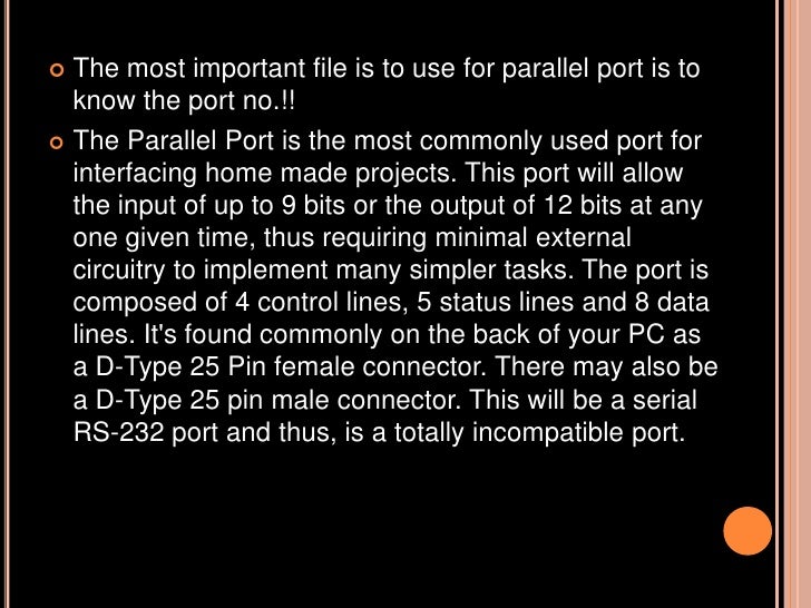 Parallel port programming