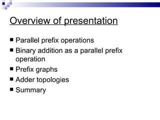 Parallel Prefix Adders Presentation | PPT