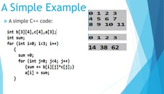 A Simple Example
 A simple C++ code:
 