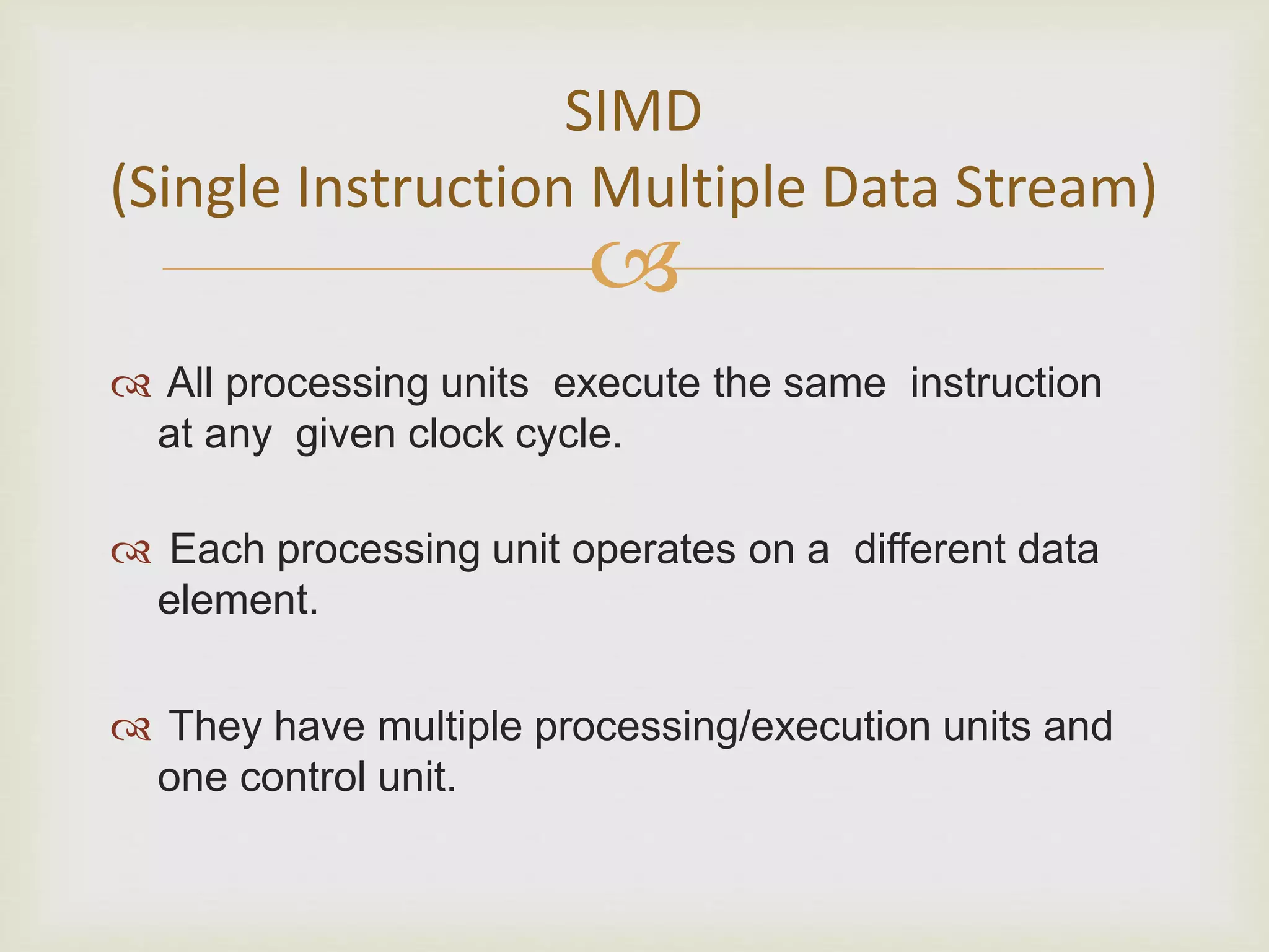 Parallel processing (simd and mimd) | PPTX