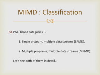 Parallel processing (simd and mimd) | PPTX