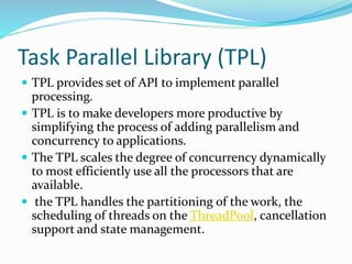 Task Parallel Library C C# Parallel programming | PPTX