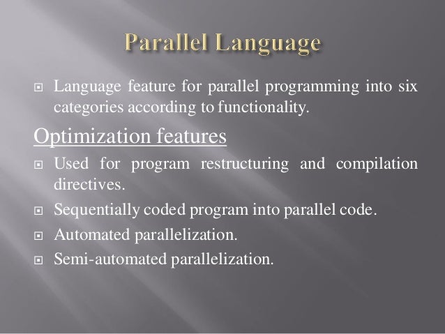Parallel Programming Model Language And Compiler In Aca Parallel Programming Model Language And Compiler In Aca