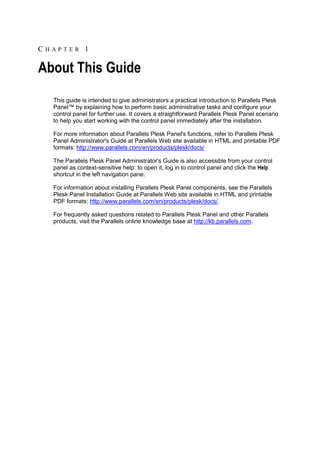 Parallels Plesk Panel 9 Quick Start Guide | PDF