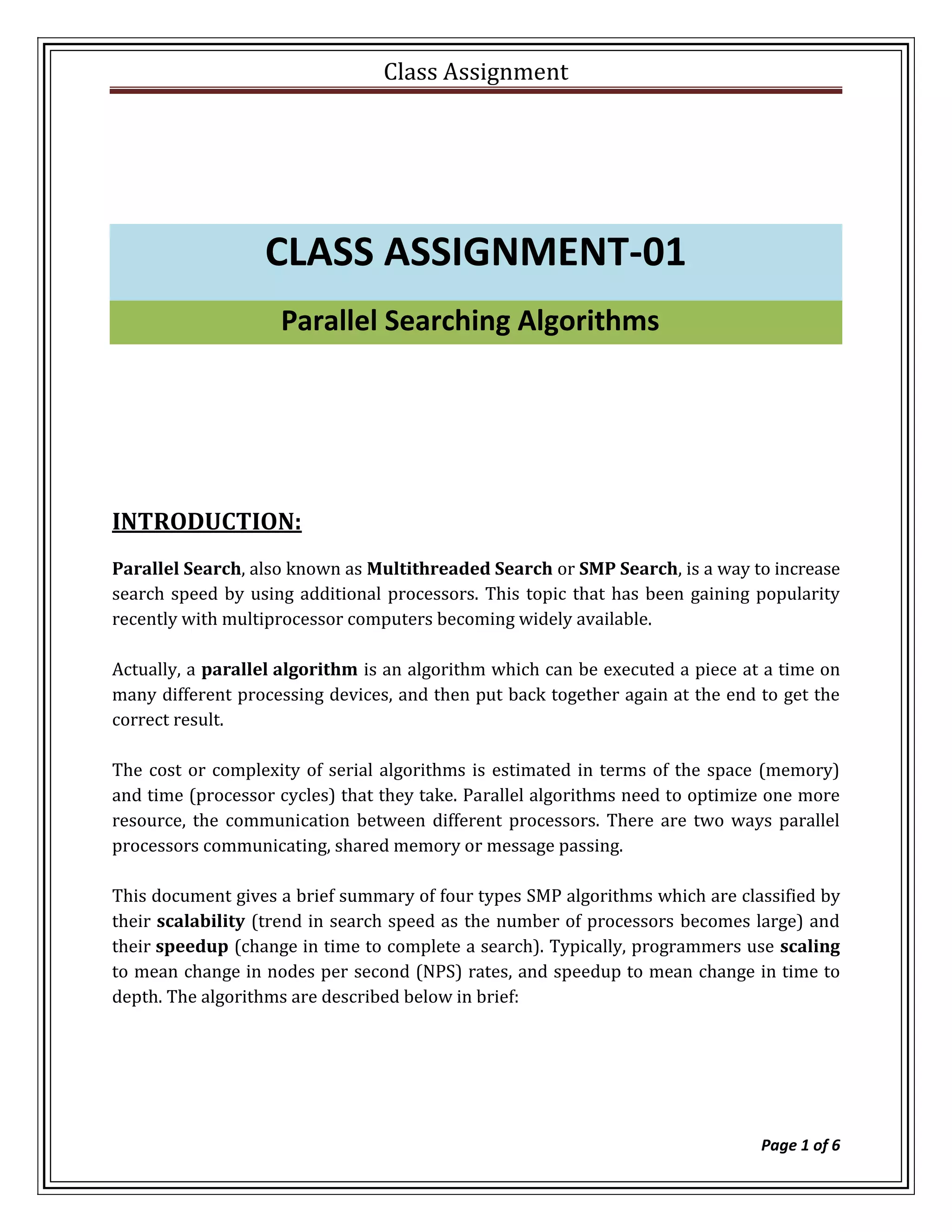 Parallel searching | PDF