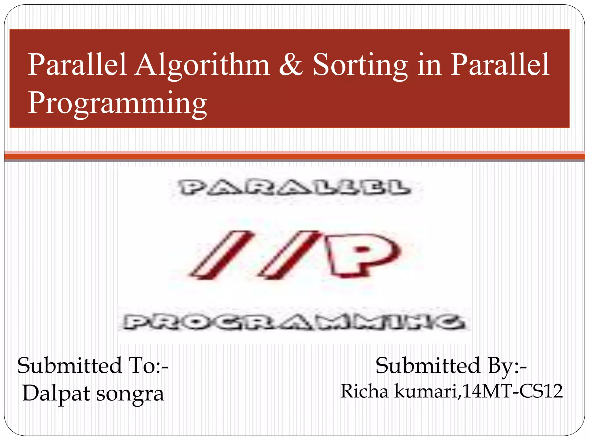 Parallel sorting algorithm | PPT