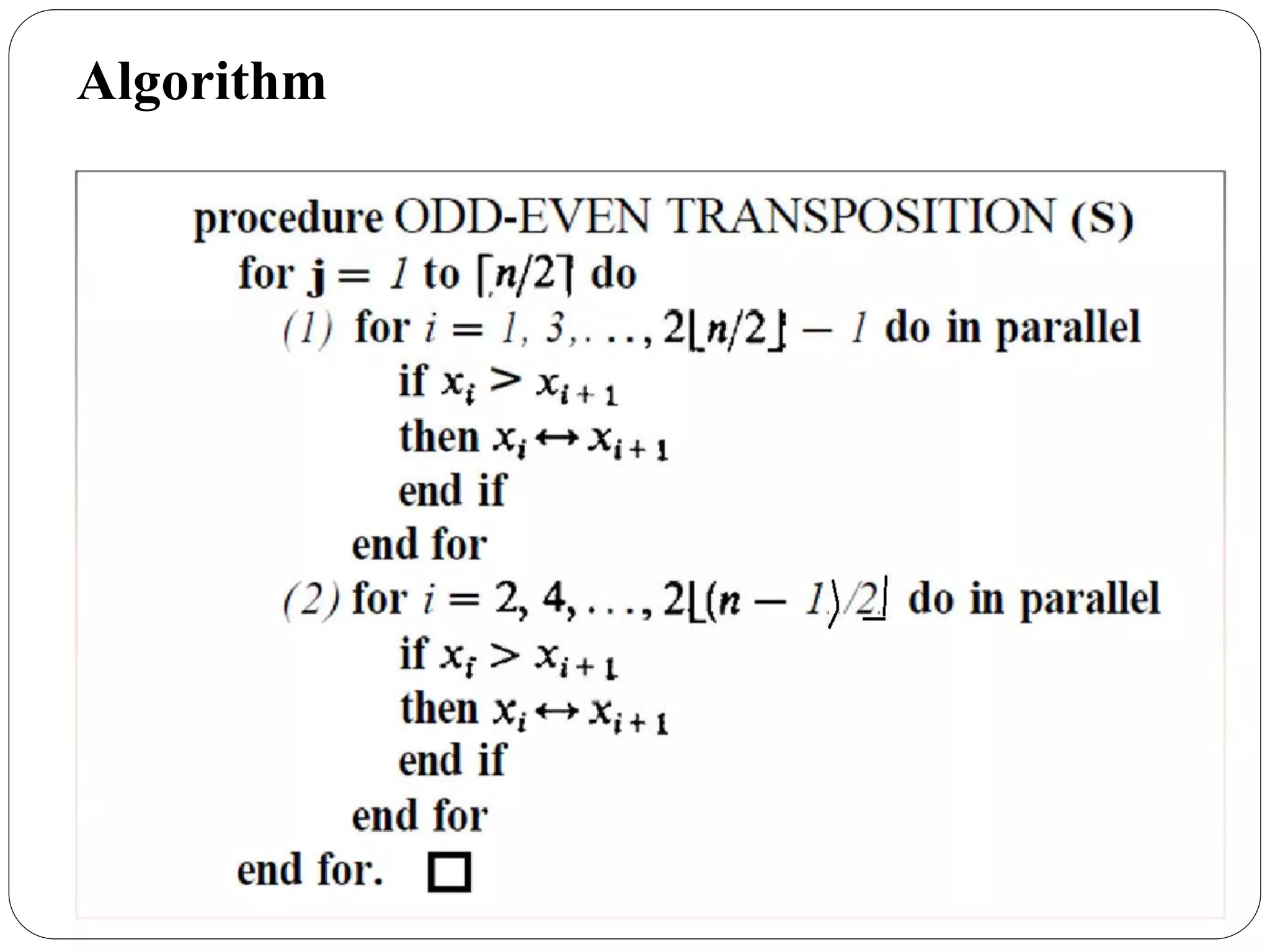 Parallel sorting algorithm | PPTX