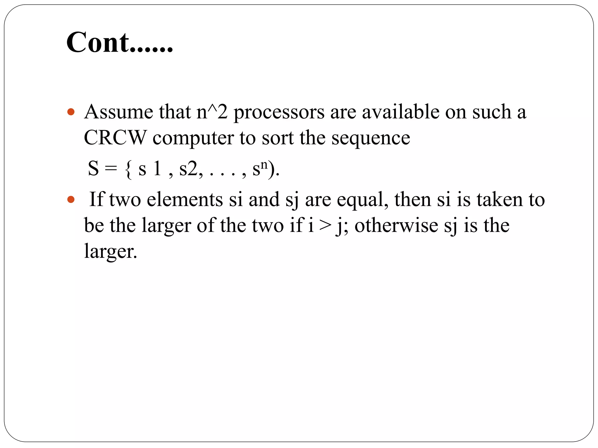 Parallel sorting algorithm | PPT