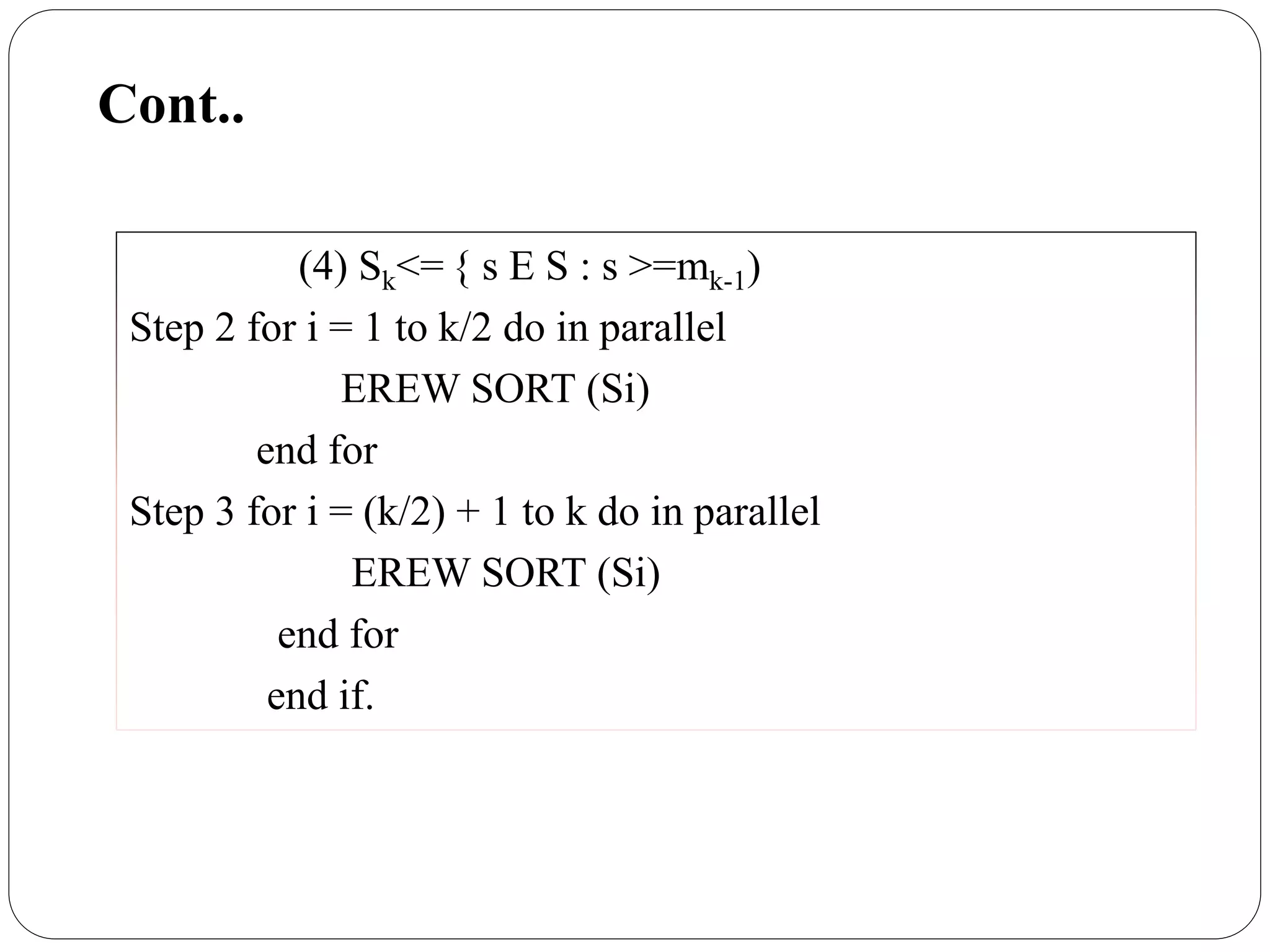 Parallel sorting algorithm | PPTX | Programming Languages | Computing