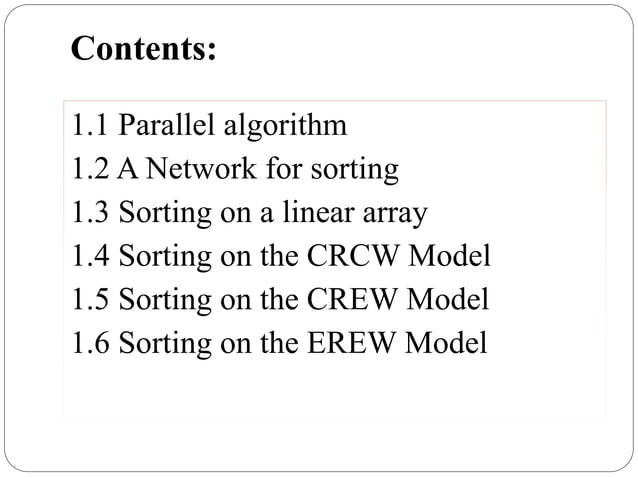 Parallel sorting algorithm | PPTX | Programming Languages | Computing
