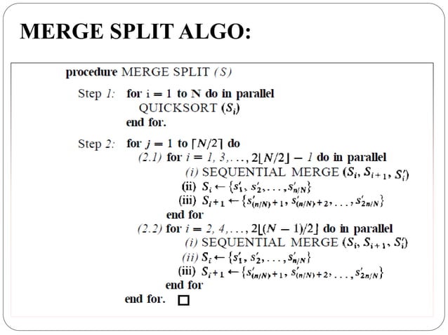 Parallel sorting algorithm | PPTX | Programming Languages | Computing