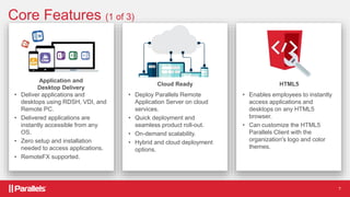 Parallel Vdi Parallels RAS - Application Virtualization & VDI Solution | PPTX