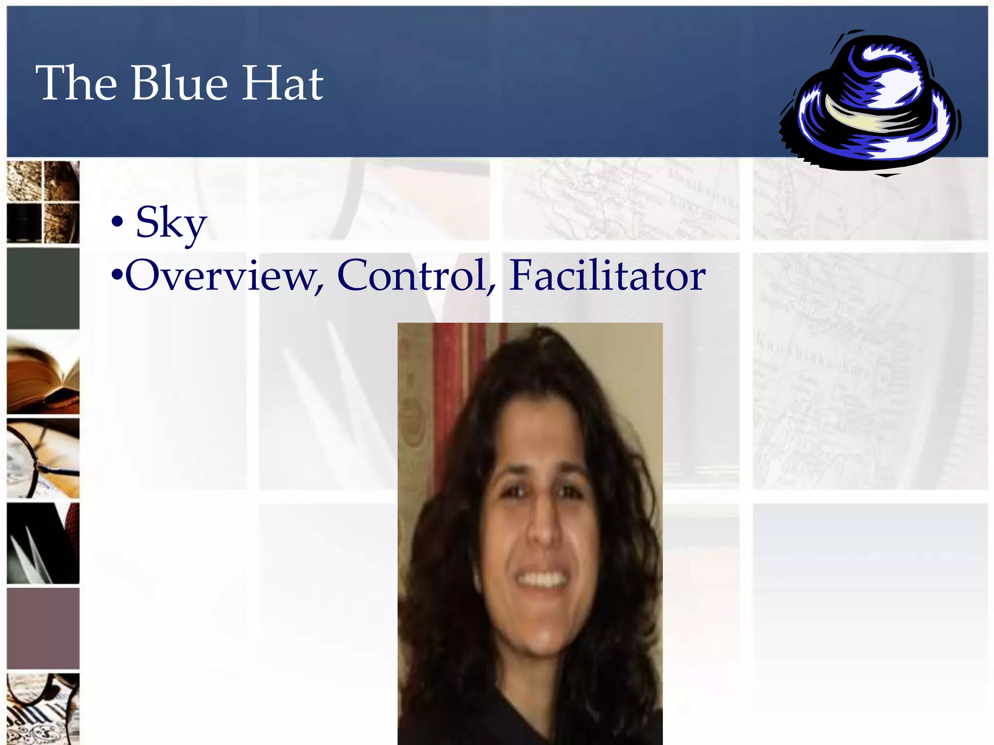 The Blue Hat

   • Sky
   •Overview, Control, Facilitator
 