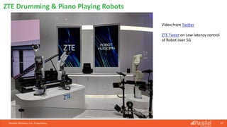 Parallel Wireless, Inc. Proprietary 37
ZTE Drumming & Piano Playing Robots
Video from Twitter
ZTE Tweet on Low latency control
of Robot over 5G
 