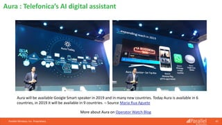 Parallel Wireless, Inc. Proprietary 41
Aura : Telefonica’s AI digital assistant
Aura will be available Google Smart speaker in 2019 and in many new countries. Today Aura is available in 6
countries, in 2019 it will be available in 9 countries. – Source Maria Rua Aguete
More about Aura on Operator Watch Blog
 