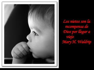 Los nietos son la recompensa de Dios por llegar a viejo  Mary H. Waldrip 