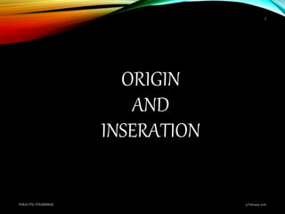ORIGIN
AND
INSERATION
9 February 2016PARALYTIC STRABISMUS
3
 