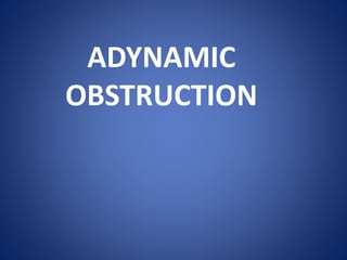 ADYNAMIC
OBSTRUCTION
 