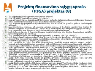 Projektų finansavimo sąlygų aprašoProjektų finansavimo sąlygų aprašo
(PFSA) projektas ((PFSA) projektas (88))
43. Su parai...