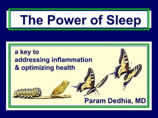 The Power of Sleep
a key to
addressing inflammation
& optimizing health

Param Dedhia, MD

 