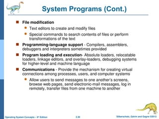 operating system structures... all types of operating systems includes ...