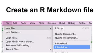 Create an R Markdown file
 