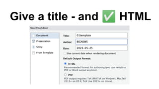 Give a title - and ✅ HTML
 