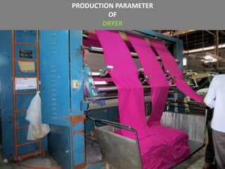 PRODUCTION PARAMETER
OF
DRYER
 