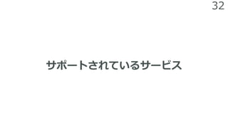32
サポートされているサービス
 