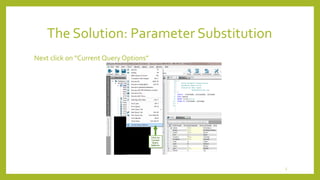 Parameter substitution in Aginity Workbench | PDF