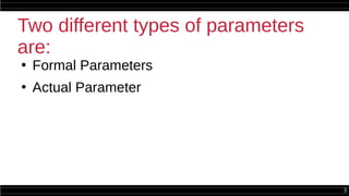 Parameters vs arguments | PPT