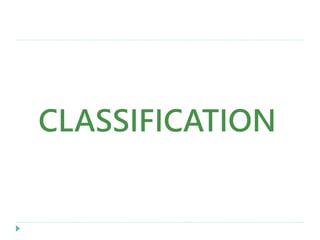 CLASSIFICATION
 