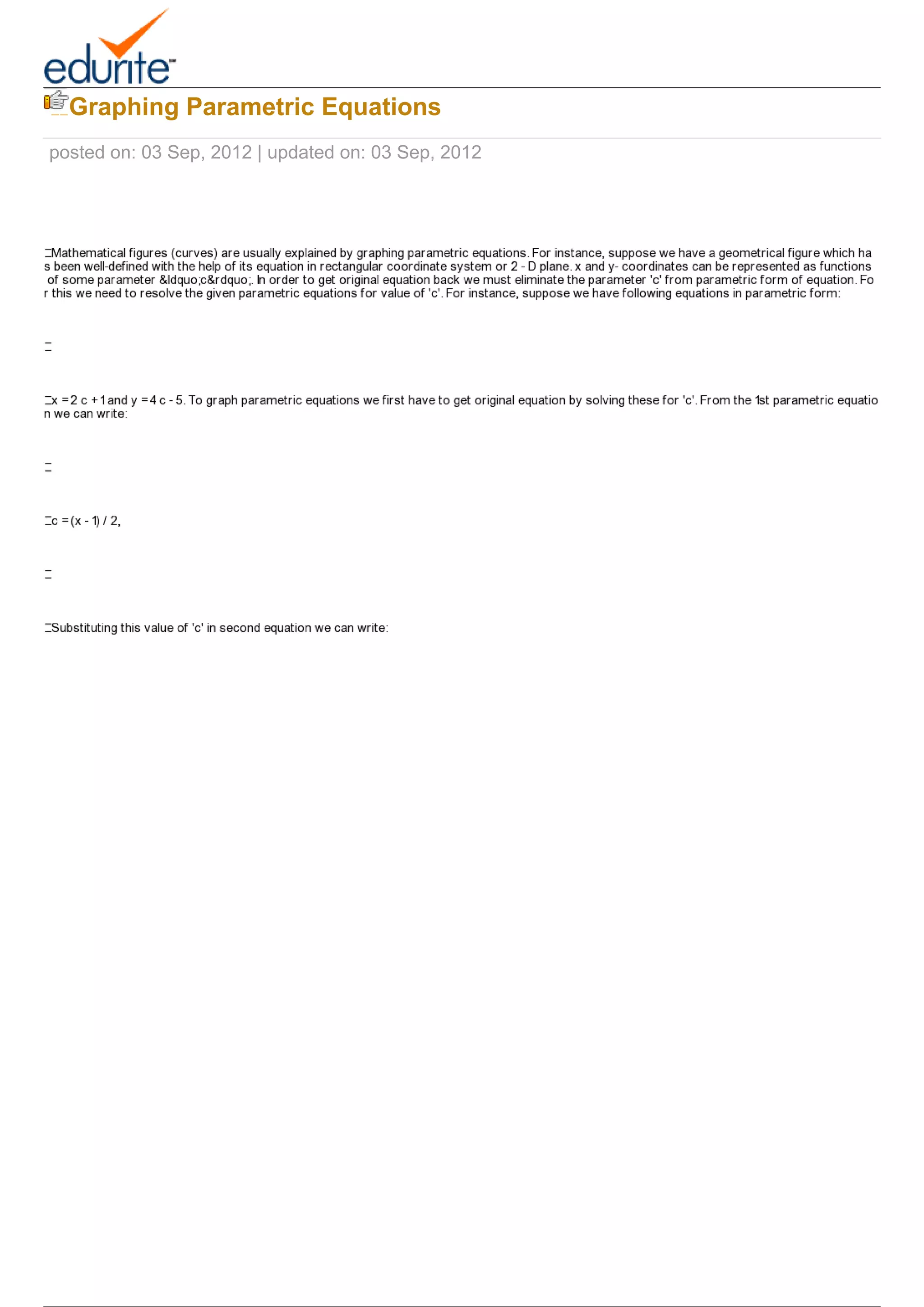 Parametric Equations | PDF