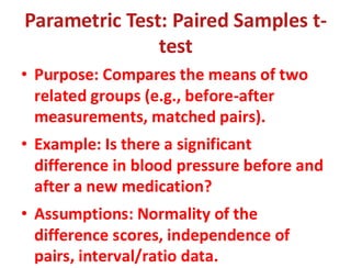 parametric and non Parametric Testst in statistics (1).PDF