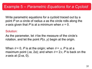 parametric equations with examples and solutions | PPT