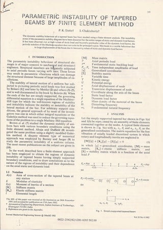 Parametric instability of tapered beam by Finite Element Method | PDF