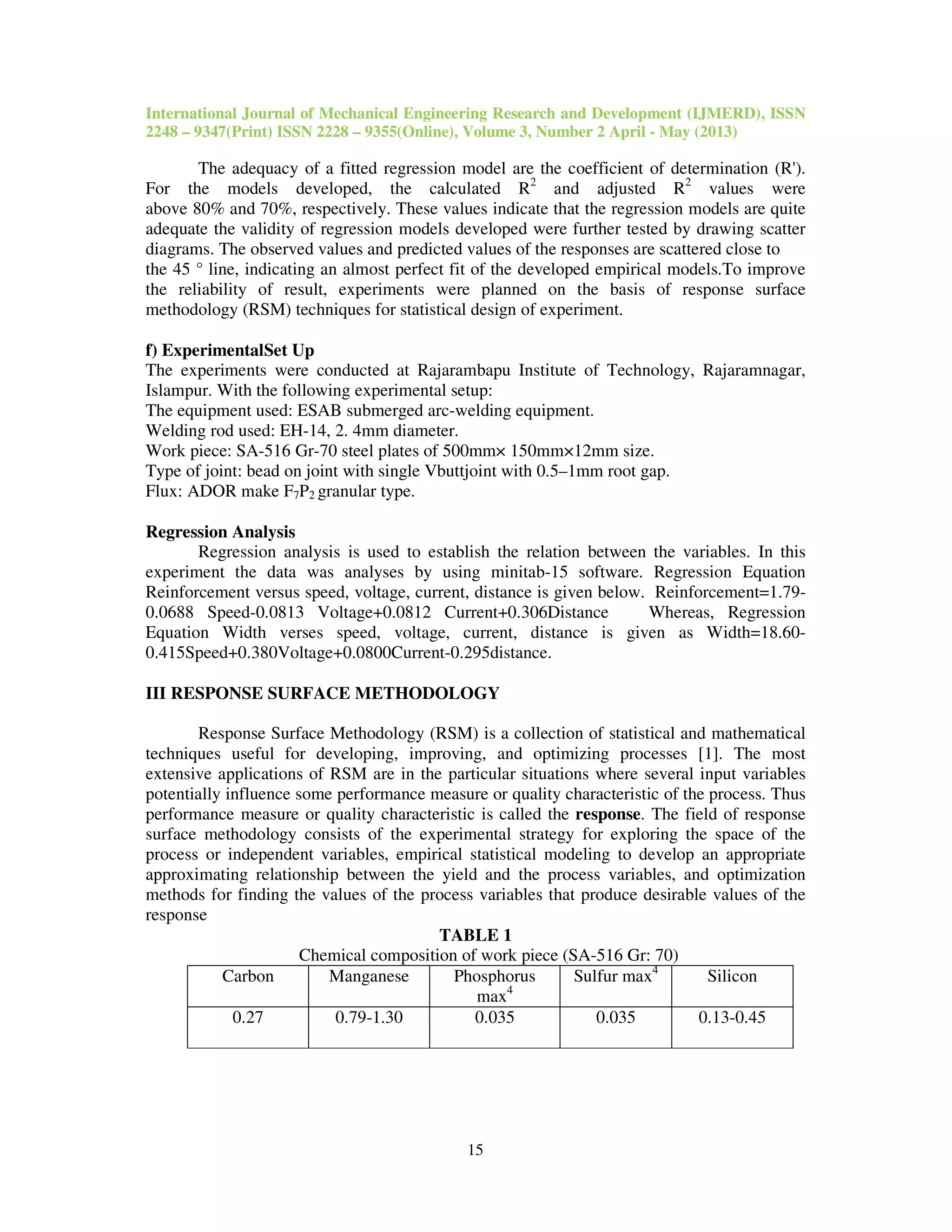 Parametric optimisation by using response surface | PDF