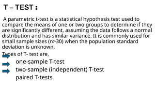 Parametric Tests in Business Research: T-test, Z-test, and F-test ...