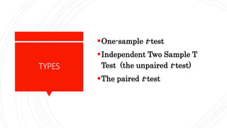 Parametric test - t Test, ANOVA, ANCOVA, MANOVA | PPTX