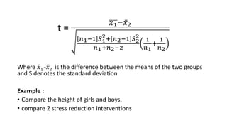 Parametric test - t Test, ANOVA, ANCOVA, MANOVA | PPTX