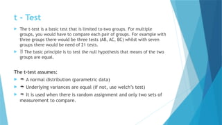 Comprehensive Overview of Parametric Tests: Concepts, Uses, and ...