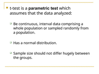 Parametric Tests_ in Epidemiology and Biostatistics.pptx