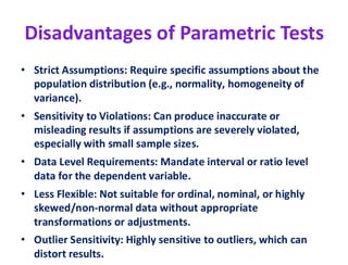 PARAMETRIC TESTS in STATISTICS PARAMETRIC TESTS in STATISTICS | PDF